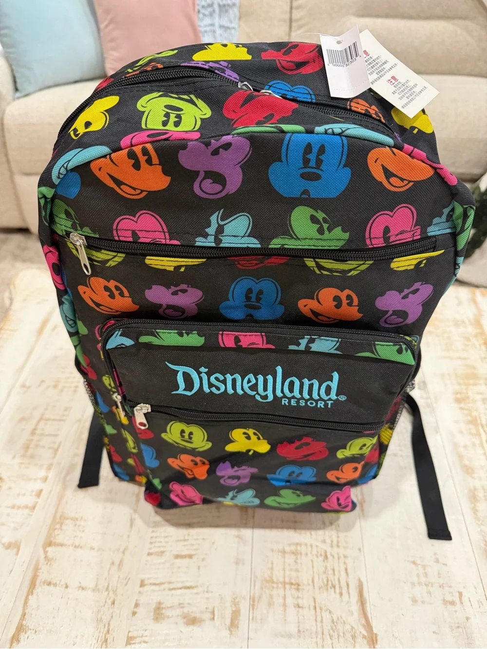 Disneyland Resort Rainbow Silhouette Mickey Mouse Face Multi-Pocket Backpack